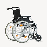 Black wheelchair, isolated image