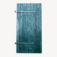 Blue wooden door, isolated architecture image