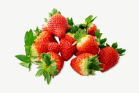 Fresh strawberry fruit collage element psd