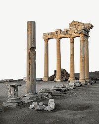 Apollon temple, architecture collage element psd