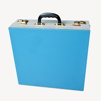 Blue briefcase, isolated image