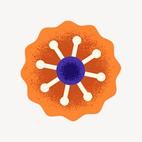 Orange flower collage element psd