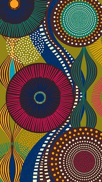 African tribal pattern iPhone wallpaper, colorful abstract background