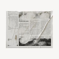 Vintage newspaper ephemera paper collage element psd