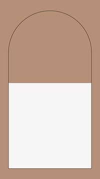 Brown phone wallpaper, off-white frame collage element vector