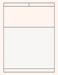 Beige message box, off-white frame collage element vector