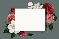 Vintage floral frame background, aesthetic botanical illustration