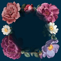 Vintage flower frame, aesthetic botanical illustration
