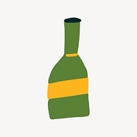 Alcohol bottle doodle illustration vector