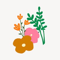 Cute doodle flowers illustration vector