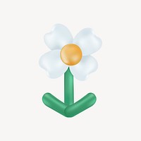 White flower collage element vector