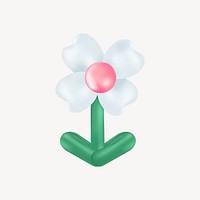 White flower collage element vector