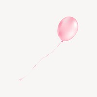 Pink balloon collage element vector