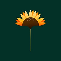 Geometric sunflower illustration vector