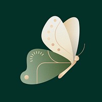 Green geometric butterfly illustration vector