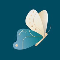 Blue geometric butterfly illustration vector