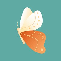 Orange geometric butterfly illustration vector