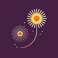 Geometric dandelion flower illustration vector