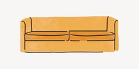 Yellow sofa illustration vector