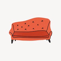Orange couch doodle vector