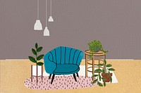 Interior design illustration, aesthetic background