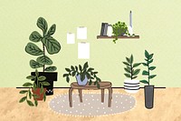 Aesthetic houseplant illustration background
