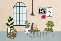 Interior design illustration, light background