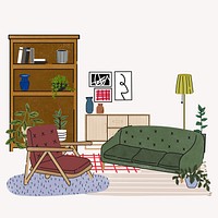 Aesthetic living room illustration