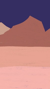 Simple mountains mobile wallpaper, acrylic paint texture design