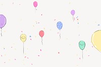 Cute birthday balloon pattern, white background vector