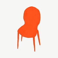 Orange chair  hand drawn illustration psd