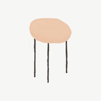 Side table  hand drawn illustration psd