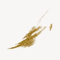 Gold glitter brush stroke graphic psd