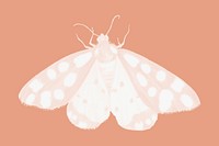 Pastel moth, aesthetic journal collage element psd