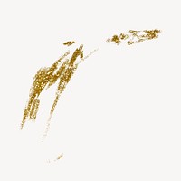 Gold glitter brush stroke graphic psd