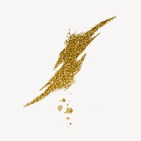 Gold glitter brush stroke graphic psd