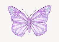 Purple butterfly, aesthetic journal collage element psd