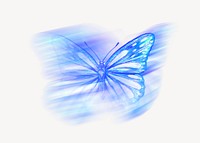 Blue butterfly, aesthetic journal collage element psd