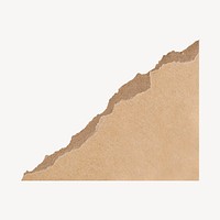 Beige ripped paper, journal collage element psd