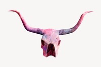 Pink longhorn skull psd