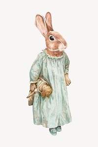 Rabbit anthropomorphic animal remix collage art psd