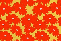 Red daisy pattern background, paper craft design