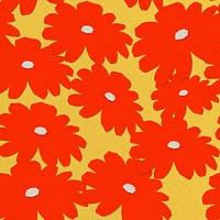 Red daisy pattern background, paper craft design