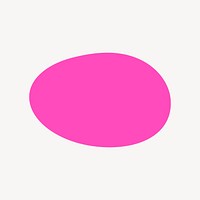 Hot pink oval, collage element vector