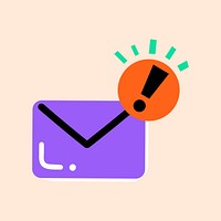 Email notification, funky collage element, vector