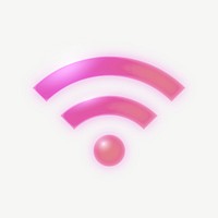 Wifi internet icon, neon glow design psd