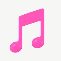 Musical note icon, pink design psd