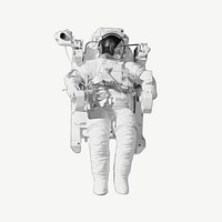 Floating astronaut, space image psd