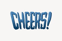 Cheers word, comic typography vector