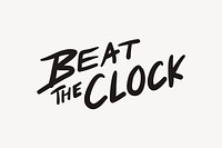 Beat the clock word, comic typography vector